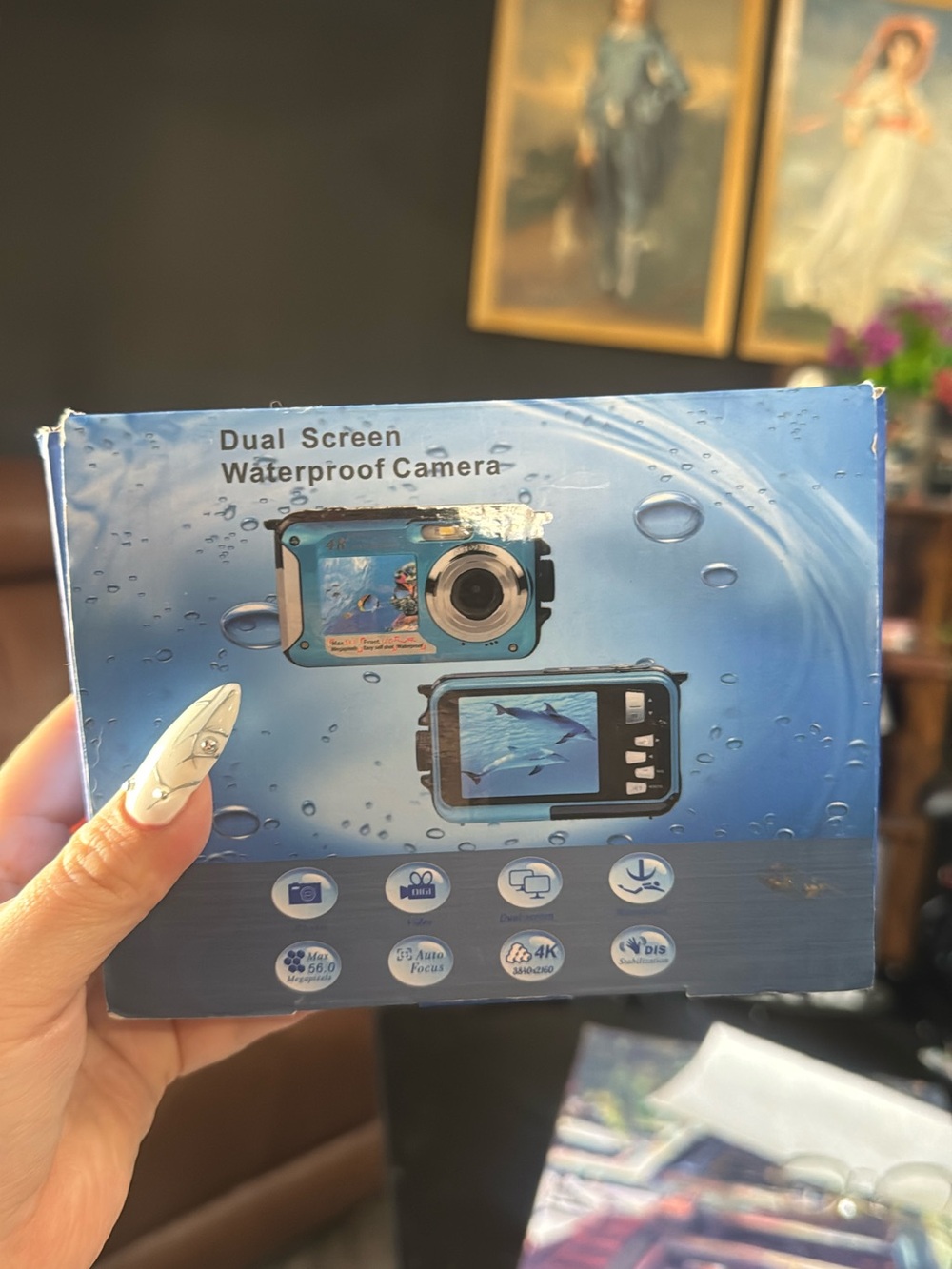 🌊 NWT 4K Dual-Screen Waterproof Camera (56MP) - Vacation Must-Have!